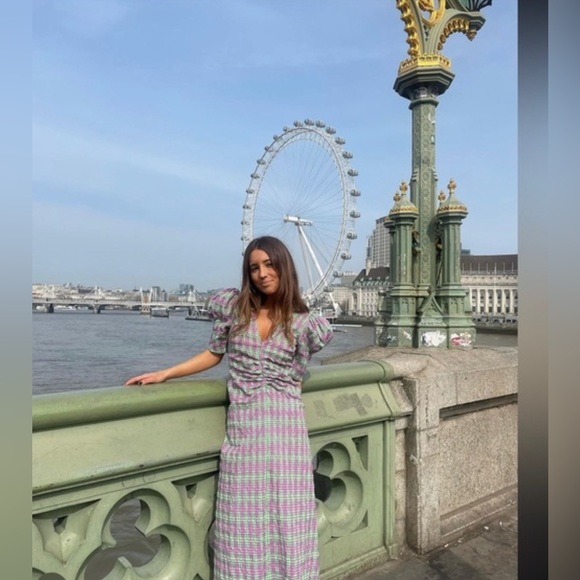 Zara Dresses & Skirts - Zara Lavender and Mint Green Midi Dress